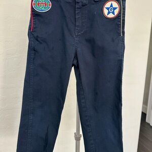 Gucci Navy Pants with Logo Patches